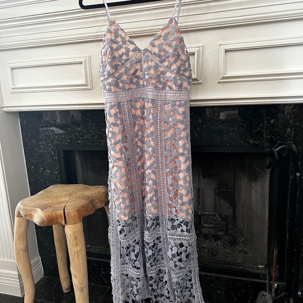 Anthropologie Lace Midi Slip Dress Petite M